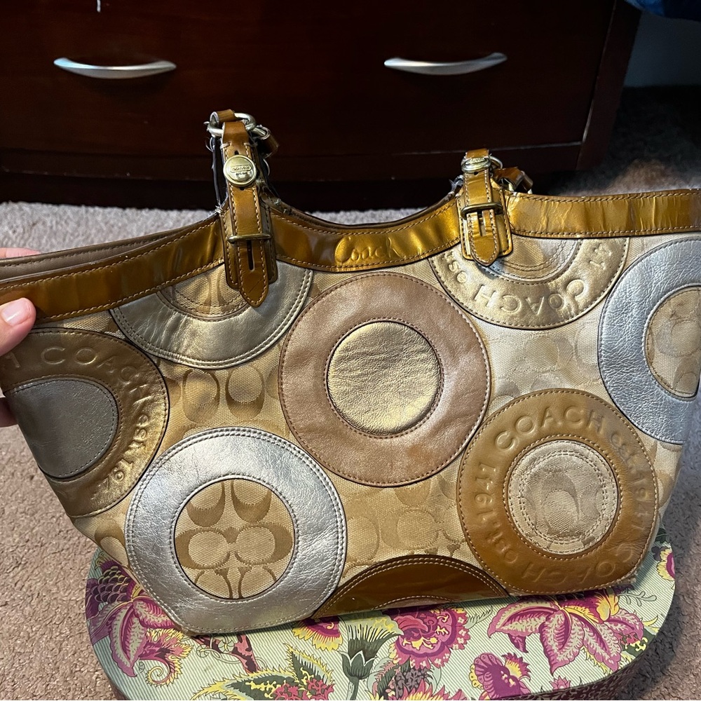 Coach Multicolor Patchwork Tote Bag